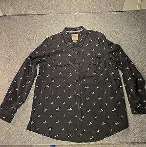 5.11 Tactical Femme Fatale Long Sleeve Button Lipstick Print Black WOMENS SZ XL